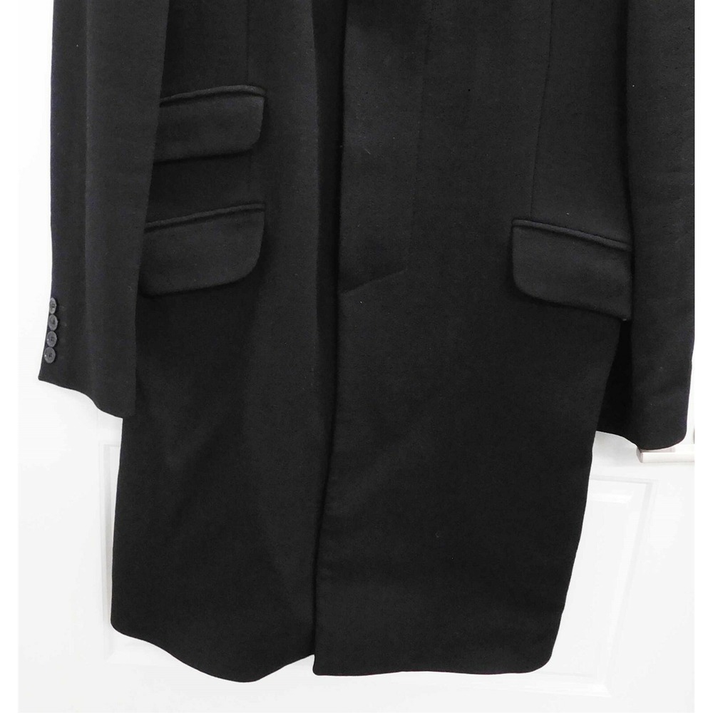 Men's‎ Dolce Gabbana Single Breasted Black Wool Trench Coat Italy 34/48 - Picture 3 of 9